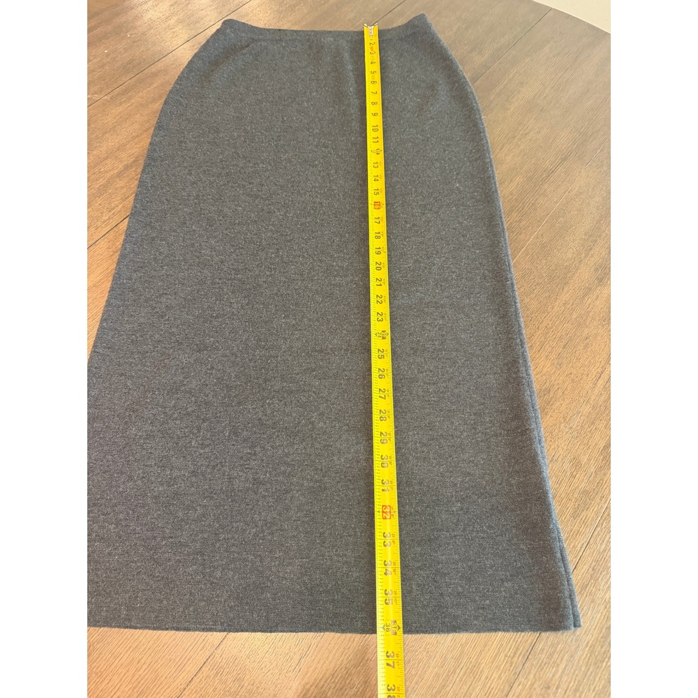 Eileen Fisher Merino Wool Knit Maxi Skirt Charcoal Gray Italian Yarn Size M - Picture 8 of 9